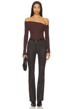 DL1961 Bridget Boot High Rise Crop Jean in Chocolate Coated 28